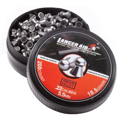 Lancer Air 200rd .22 Cal 18.5g Lead Alloy Domed Airgun Pellets LTA-PLD55-185G200