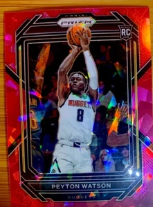 Peyton Watson Rookie 2022-23 Panini Prizm NBA rosa ghiaccio incrinata #259 pepita quasi nuova - Foto 1 di 2