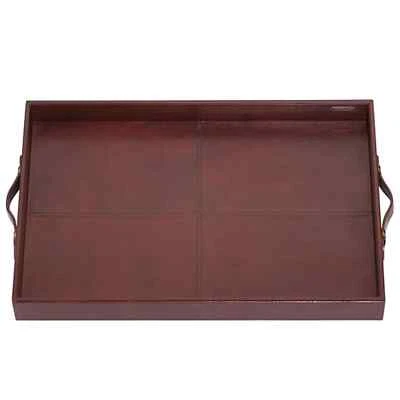 Reed and Barton- Hudson Leather Bar Tray - Image 1 of 4