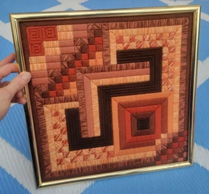 Appendiabiti da parete vintage MCM ' arazzo cinetico lana fibra arte' ago geometrico - Foto 1 di 18