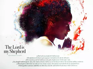 The Lord Is My Shepherd Poster Girls Christian Prayer God African American - Picture 1 of 4