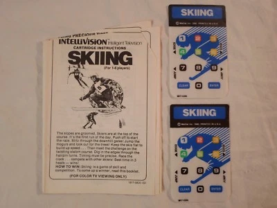 Lot Skiing Intellivision **Manual & 2 Overlays Only** Winter Sports 1980 Mattel - Image 1 of 4
