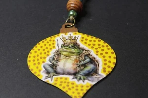 Handbemalter FROSCH Christbaumschmuck aus Holz - Bild 1 von 2