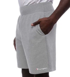 Champion French Terry Shorts Size XL Gray Gym Workout Logo, Tie & Pockets NEW - Picture 1 of 15