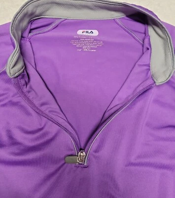 Chaqueta deportiva Fila - Mujer XL - Correr 1/4 Cremallera - Rendimiento Pista - Púrpura/Blanco/Gris Foto 1 de 4