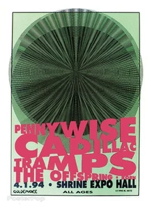 PENNYWISE OFFSPRING 1994 LA Shrine Silkscreen Concert Poster M.Getz Signed Mint - Picture 1 of 1