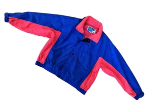 Vintage Pacific Trail Windbreaker mit Kapuze Neonfarben PINK/BLAU Herren XL Jacke - Bild 1 von 12