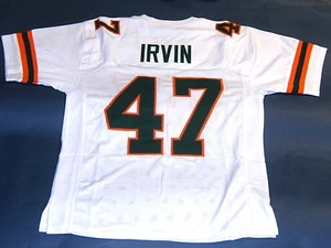 MICHAEL IRVIN CUSTOM UNIVERSITY OF MIAMI HURRICANES W JERSEY THE U - Picture 1 of 2