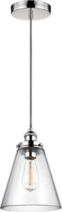 Feiss Baskin P1347PN 1-Light Polished Nickel Pendant Ceiling Light Brand New - Picture 1 of 1