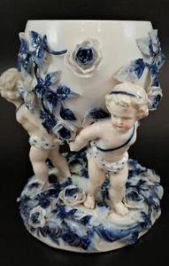 Antike Sitzendorf Porzellan Vase, Spät 19th Jahrhundert - Bild 1 von 14