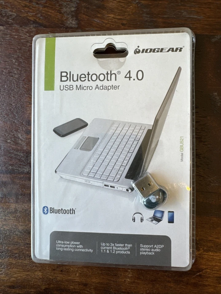 NEW IOGEAR Bluetooth 4.0 USB Micro Adapter, Support A2DP Stereo Audio Playback - Image 1 of 2