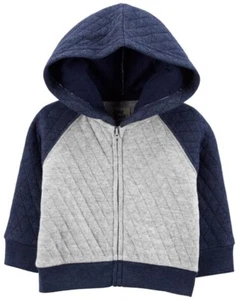 OshKosh - Boys Navy/gray lightly Quilted Full Zip Jacket - size 5T - new - Picture 1 of 6