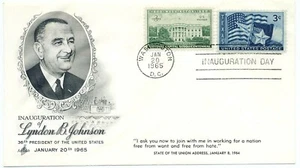 USA 1965 Lyndon Johnson Inaugural Day Event Cover Cachet - Bild 1 von 2