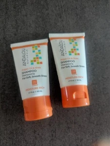 x2 Travel Size Shampoo Andalou Naturals Argan Oil & Shea Moisture Rich 1.7 fl oz - Picture 1 of 2