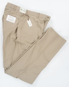PETER MILLAR Khaki Casual Dress Pants Cotton Flat Front Regular Fit 40 (EU 56) - Picture 1 of 8