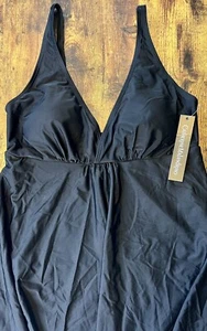 COSTUME DA BAGNO CATHERINE MALANDRINO TESTURIZZATO 1 PZ FLYAWAY NERO MEDIO NUOVO CON ETICHETTE - Foto 1 di 7