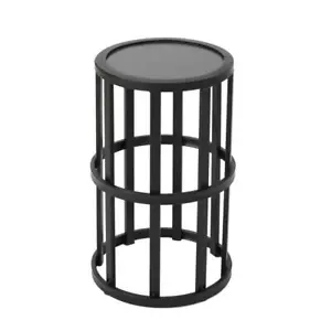 Noble House Living Room End Table 18.5" x 10.8" x 10.8" Round Faux Marble Grey - Picture 1 of 11