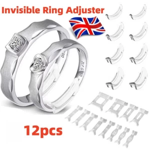 12 Pcs Set Invisible Design Ring Size Clip Guard Resizer Reducer Adjuster - Picture 1 of 16