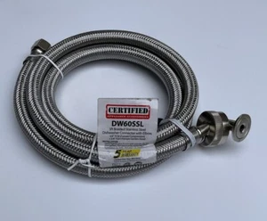 5 piedi Connettore lavastoviglie in acciaio inox intrecciato lavandino elettrodomestico DW60SSL - Foto 1 di 3