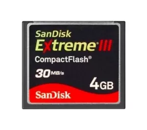 4GB SANDISK EXTREME III 30MB/S COMPACT FLASH CF COMPACTFLASH MEMORY CARD 4 G B - Picture 1 of 1