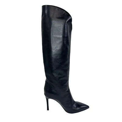 Ma&Lo Knee High Stiletto Boots Black - Image 1 of 4