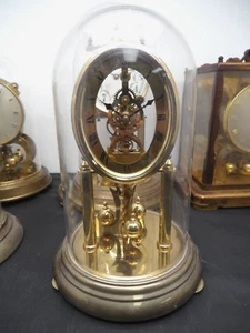 Vintage Howard Miller Brass Anniversary Quartz Battery Clock Skelton Dial Workin - Picture 1 of 16