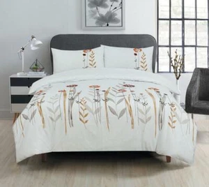 200 Fäden Luxus Poly Baumwolle Perkal Stickerei 4 PC Komplettes Bettwäsche Set - Bild 1 von 12