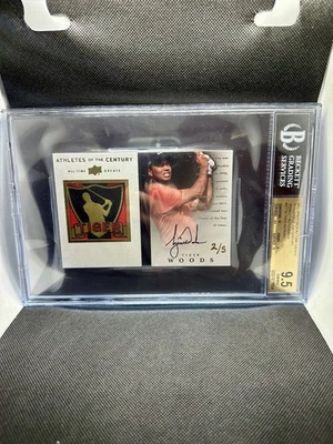 2012 UD All-Time Greats Athletes Of The Century Book Auto Tiger Woods Bgs 9.5/10 - Image 1 of 4