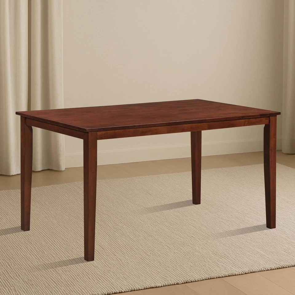 Kurmer Rectangular Wood Dining Room Kitchen Table, Cappuccino - Image 1 of 4
