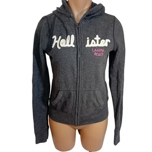 Y2K Hollister Zip Hoodie Sweatshirt Laguna Beach Graphic Distressed Streetwear M - Picture 1 of 16
