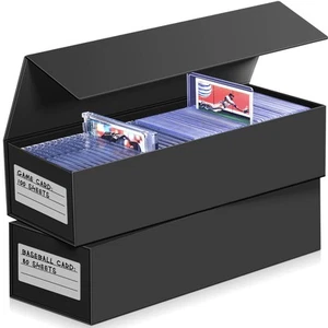 Paquete de 2 cajas de almacenamiento de tarjetas coleccionables, cierre magnético Toploaders almacenamiento de tarjetas Pro... - Imagen 1 de 7