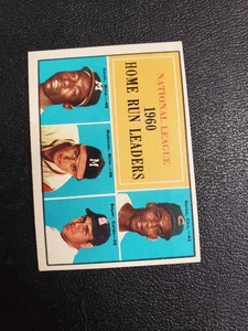 1961 Topps Eddie Mathews Ernie Banks Hank Aaron #43 Home Run Leaders en muy buen estado - Imagen 1 de 3