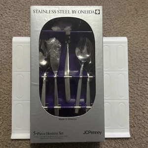 Oneida 1881 Rogers Set Hostess Inox 5 Pezzi "Melissa" JCPenney Vintage USA - Foto 1 di 9