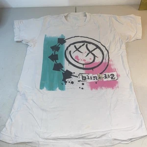 Vintage blink 182 T Shirt Size Large Distressed Tour White Y2K Short Rare 11 - Picture 1 of 4