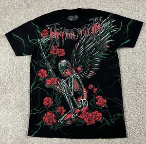 Affliction Hemd Herren Large schwarz Morgen Epilog Skelton Flügel Rosen Sense - Bild 1 von 7