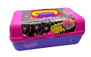 Vintage 1992 Barbie for girls Caboodles #2602 Pink Purple Makeup Hair Case - Bild 1 von 18