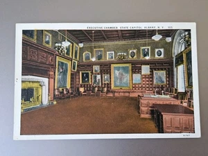 Ca. 1929 Unposted Executive Chamber State Capitol Albany NY New York Postcard - Picture 1 of 2