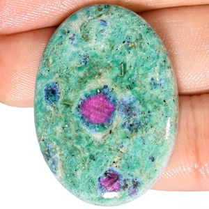 44.15 CT Untreated Ruby Fuchsite Oval Cabochon Gemstone 23x32x5 mm Fuchsion gems - Picture 1 of 7