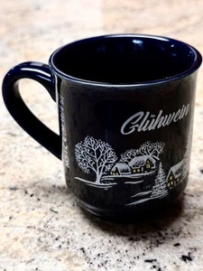 Gluhwein Keramiktasse Van Wellco Design Germany Kobaltblau Winterszene - Bild 1 von 8