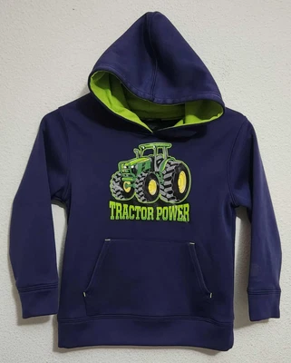 John Deere Boys Size 6 Hooded Long-Sleeve Sweatshirt Tractor Graphic Print - Image 1 of 3