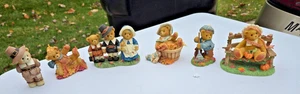 Lot of 6 THANKSGIVING Autumn Cherished Teddies PIlgrims Bears Figurines CUTE! - Bild 1 von 16