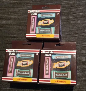 Tootsie Roll Candy Erasers Set Novelty 4 Pack.  New Sealed Set Of 9 Boxes! - Picture 1 of 2