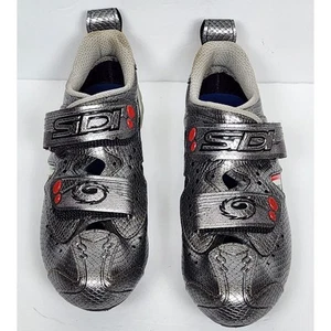 SIDI T2 Carbon Mamba Silver Snake Shoes Womens Size 42 US 10 Triathlon Cycling - Picture 1 of 19