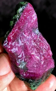 Museo 42,2 g!!! Rubí rojo natural en gema de cristal de zoisita verde espécimen ie0821 - Imagen 1 de 13