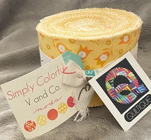 Simply Colorful Moda Junior Jelly Roll V & Co Cotton 2.5” Strips Yellow - Picture 1 of 6