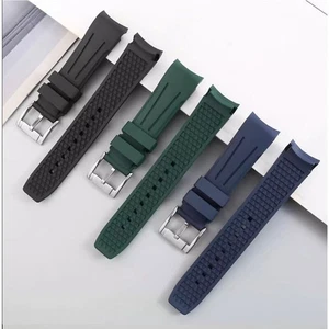 Premium FKM Rubber Curved End Watch Strap Band 18 19 20 21 22 24mm Replacement - Picture 1 of 20