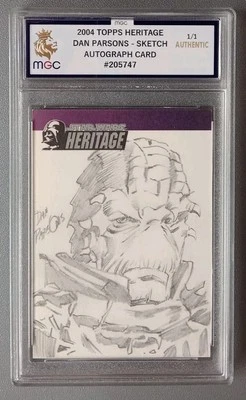 TOPPS STAR WARS HERITAGE 2024 SKETCH CARD 1/1 NIKTO BOUNTY HUNTER GRADED SIGNED - Image 1 of 4
