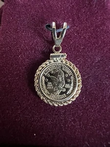 American Eagle 24k Gold Bullion Coin Pendant One Gram in 14k Bezel NIB - Picture 1 of 9