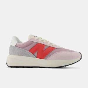New Balance 370 Unisex Corredor Zapatos Color Rosa Azúcar Con Blast Rojo - Imagen 1 de 6