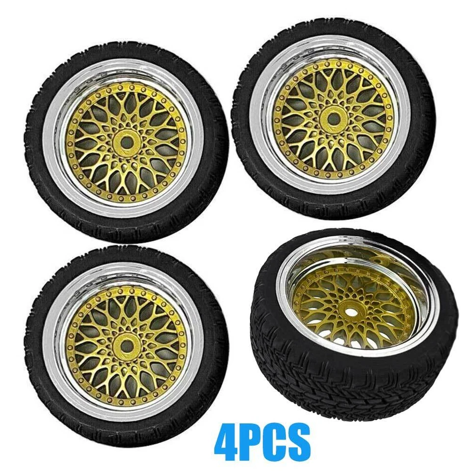 4 Stück RC Gummireifen im Maßstab 1:10 Felgen für HSP On-Road-Tourenwagen - Bild 1 von 4